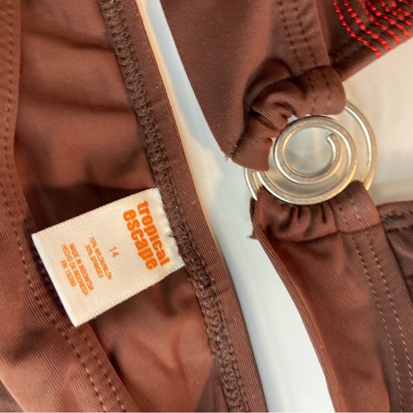 Tropical Escape Womens brown Bikini Set Size 14 - Picture 3 of 5